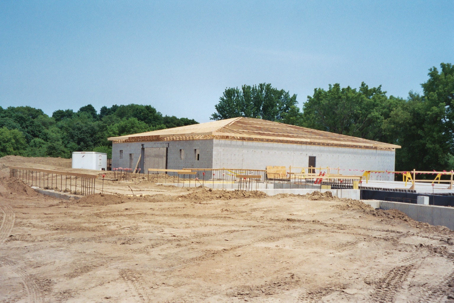 Police Garage Getting the Roof