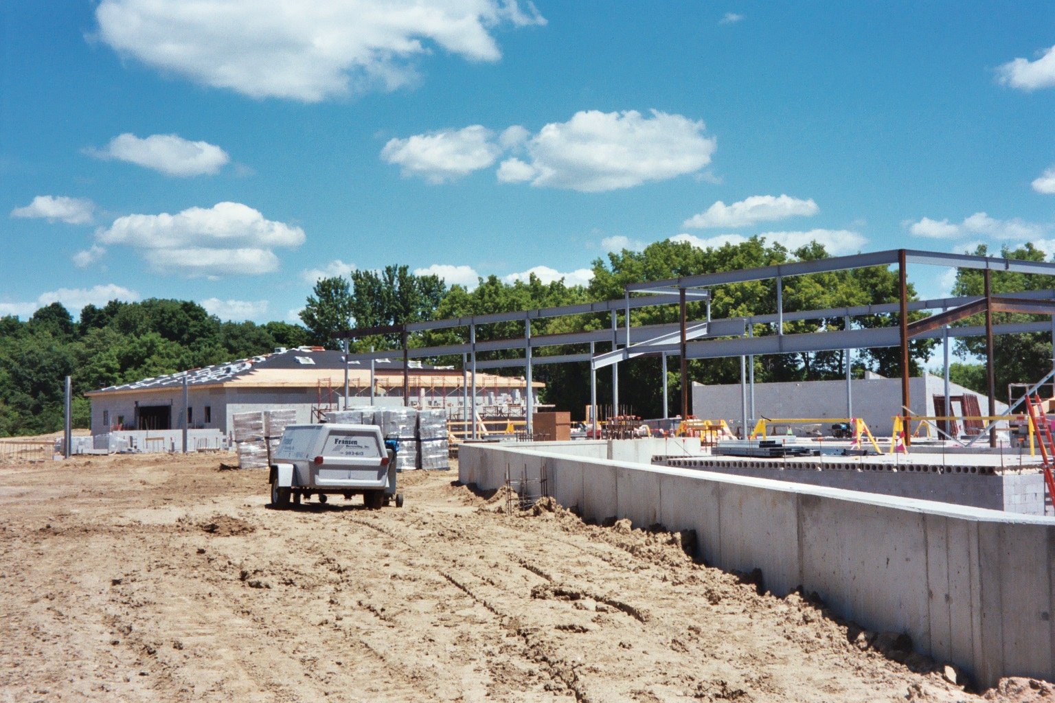 Front of Building Getting Framed Up