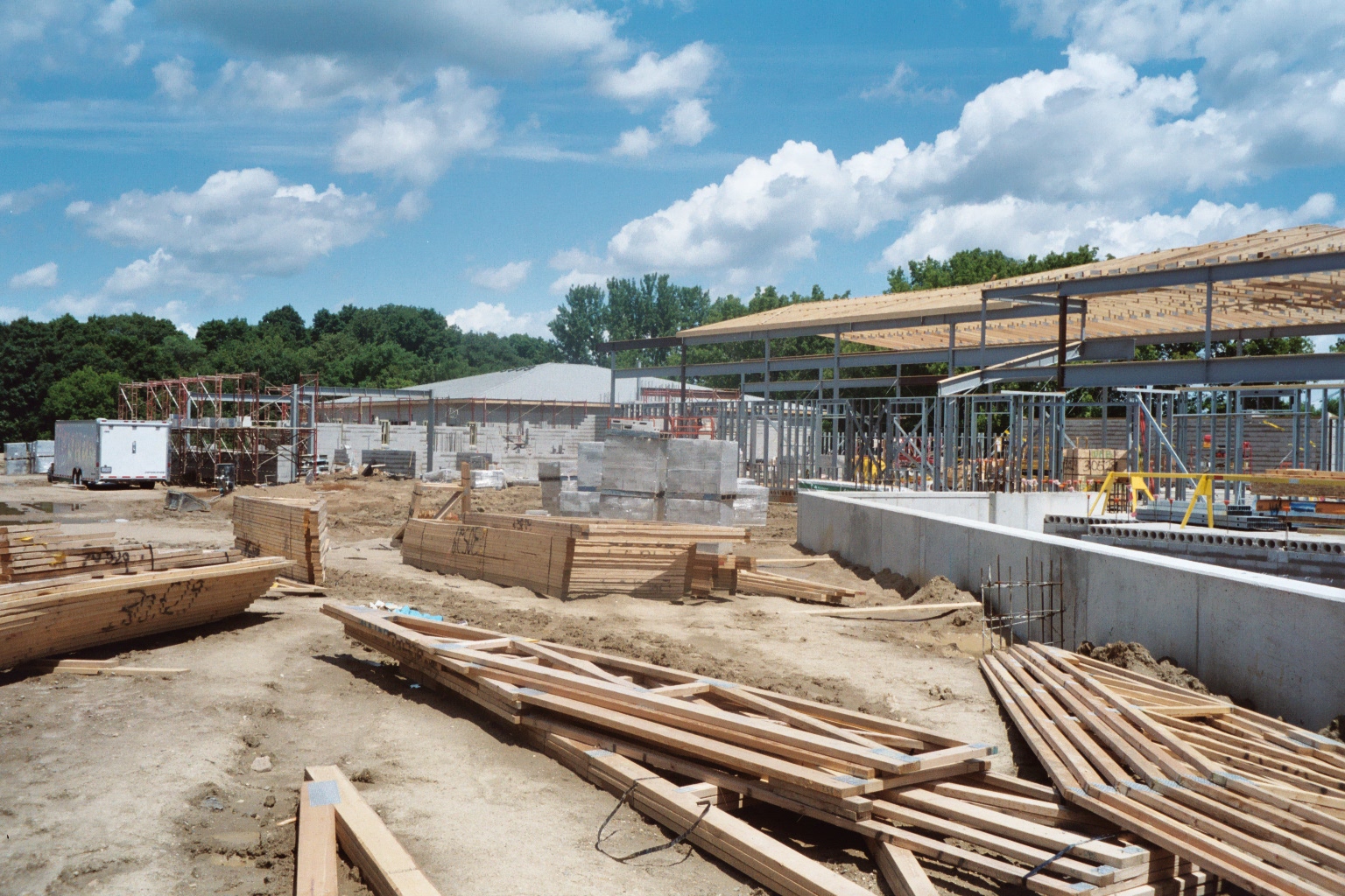 Front of Building Getting Framed Up