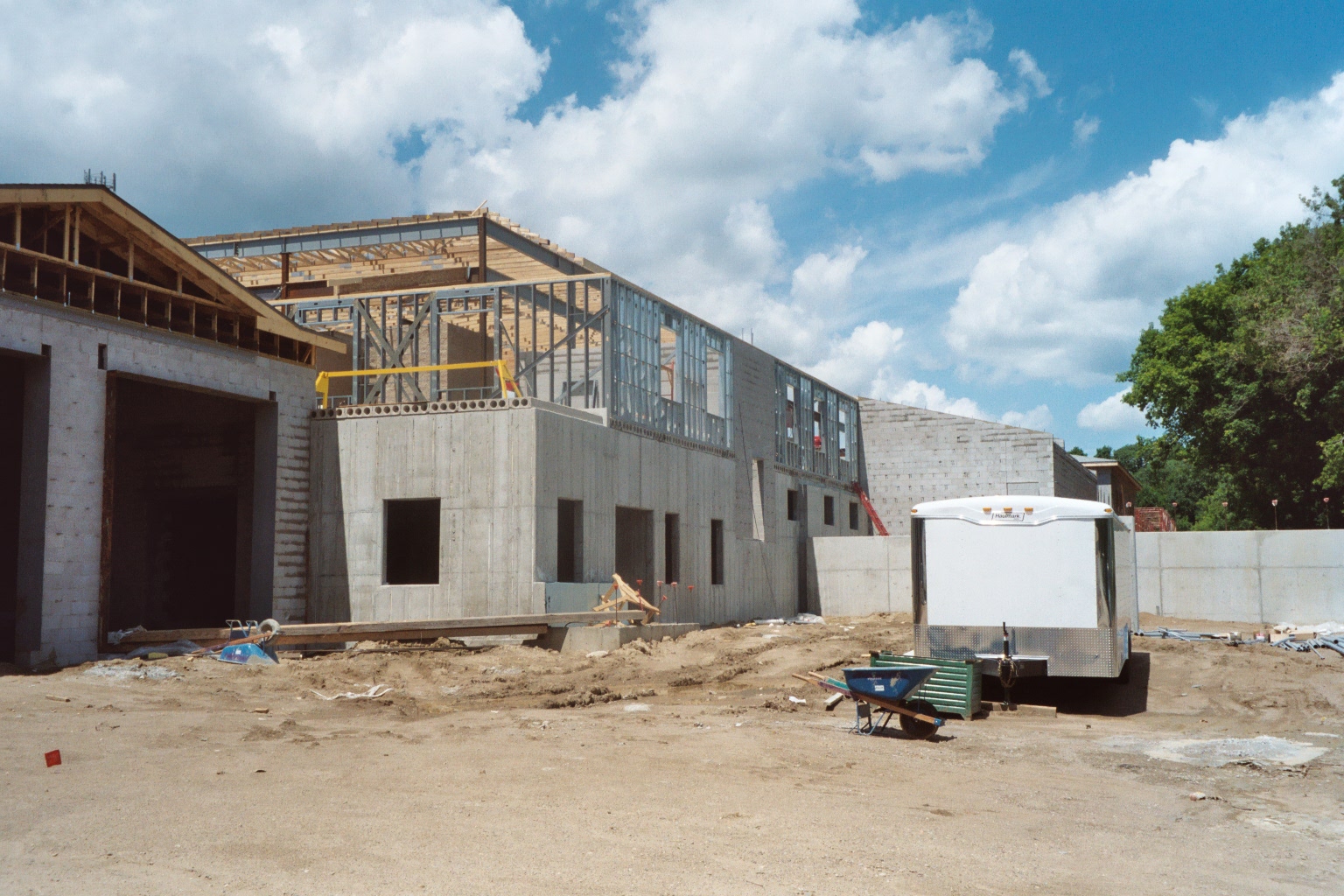 East side of building getting framed up